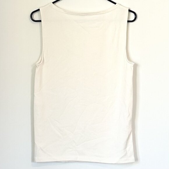 NWT Madewell Sleeveless Boatneck Side Slit Tank in Ivory - Size: Medium - Picture 6 of 9